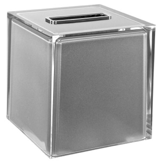 Thermoplastic Resin Square Tissue Box Cover in Silver Finish Gedy RA02-73